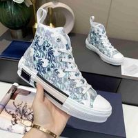 Wholesale Designer Sneakers Oblique Trendy Canvas Shoes High Low Mens Sneaker Technical Leather Patchwork Women Casual Bee Top Quality Luxurys Trainers Athletic Fitness
