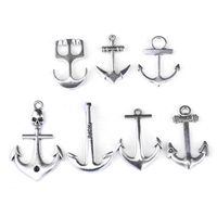 Wholesale Alloy Accessories Diy Leather Buckle Bracelet Rope Boat Anchor Connector Pendant