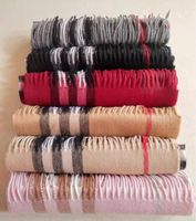 Wholesale Fashion Winter Unisex Cashmere Scarf For Men Women Designer Oversized Classic Check Big Plaid Shawls and Scarves Men s Women s warm striped wool Scarfs