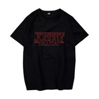 Wholesale Men s T Shirts Johnny Hallyday Rock Star Printed T Shirt Men Women Fashion Streetwear Tshirt T shirt Hip Hop Short Sleeve Shirts Tops Clothe