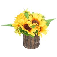 Wholesale Decorative Flowers Wreaths Pc Simulated Bright Sunflower Bonsai Household Plant Decor Yellow