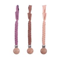 Wholesale Baby Pacifier Holders Chain Clips Weaning Teething Natural Wooden Kids Chew Toy Accessories Diy Cotton Crochet Hand Knitting Infant Feeding B8136