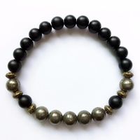 Wholesale Fashion Pyrite Bracelet Natural Matte Balck Onyx Men s Mala Beads Bracelets Yoga Gift For Men Beaded Strands