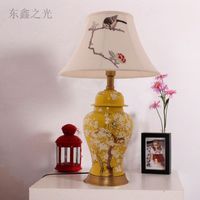 Wholesale Table Lamps Chinese Antique Lobby Living Room Ceramic Decorative Lamp Creative Flower Bird Porcelain WJ010925