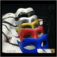 Wholesale 50Pcs Half Masquerade Mask Male Venice Italy Flathead Men Face Halloween Party Masks I058 Lnqh Hb7N