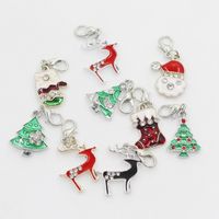 Wholesale Whole Mix Random Christmas charms Dangle Charms DIY bracelet jewelry hanging lobster clasp floating charm