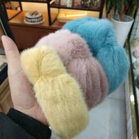 Wholesale Fashion Trendy Faux Fur Knot Headband Pure Color New Soft Hairband Korean Wide Hair Band for Women Hair Accessories