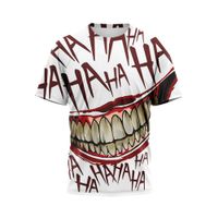 Wholesale Joker Funny D Halloween Crazy Smile Men s D T shirt Graphic Optical Illusion Short Sleeve Party Tops Streetwear Punk Gothic Round Neck Summer