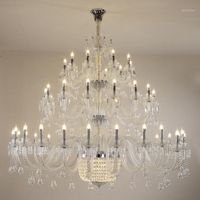 Wholesale Chandeliers Large Europe Chuch Chandelier Crystal Droplight El Furniture Parlor Stairs E14 Led Candle Lustre Moderno