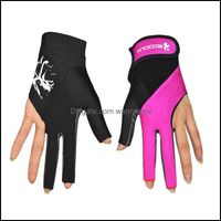 Wholesale Wrist Safety Athletic Outdoor As Sports Outdoorswrist Support Pool Cue Gloves Snooker Billiard Glove Three Finger Smooth Left Hands
