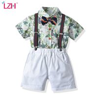 Wholesale Summer Short Sleeve Baby Boy Clothes Set Gentleman Kids Boys Outfit Easter Dinner Party Suit For Children