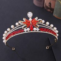 Wholesale Hair Clips Barrettes Crown Jewelry Inlaid Zircon Rhinestones Pearl Alloy Butterfly Bridal Wedding Ornaments Dress Accessories ML