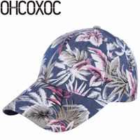 Wholesale Ball Caps OHCOXOC Cotton High Quality Men Women Casual Baseball Cap Hat Print Floral Style Adult Size Boy Girl Beauty
