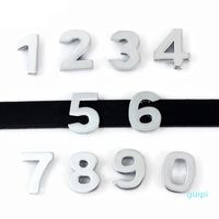 Wholesale New MM Plain Slide numbers quot quot Can choose each number Slide Charms Fit DIY Wristband Belt Bracelet LSSL032