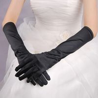 Wholesale Five Fingers Gloves Bridal Retro Wedding Satin Long Solid Color Dress Sunscreen Travel Po Accessories