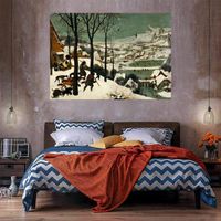 Wholesale Elder Hunters in the Snow Oil Painting On Canvas Home Decor Handpainted HD Print Wall Art Picture Customization is acceptable