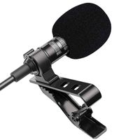 Wholesale Mini Portable Microphone Clip on Lapel Lavalier Microphones Wired Mic For Android SmartPhone Laptop Tablet Recording