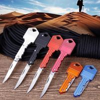 Wholesale Key Shape Mini Folding Knife Multifunctional KeyChain Outdoor Saber Swiss Self Defense Knives EDC Tool Gear WLL182