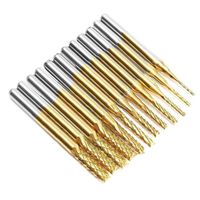 Wholesale Professional Drill Bits Titanium Nose End Mill Mm Engraving CNC Rotary Burrs Set Tool Coat Carbide PCB Milling Cutter