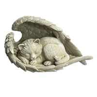 Wholesale Garden Decorations Sleeping Angel Sculpture Gift With Wings Pet Memorial Statue Resin Home Dog Cat Decoration Marker Outdoor Puppy