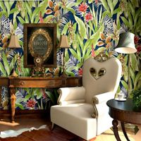 Wholesale Wallpapers Wellyu Bedroom Wallpaper American Country Style Light Luxury Living Room Retro Big Flower Green TV Background Wall Paper