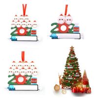 Wholesale In Stock Quarantine Personalized Christmas Decoration DIY Hanging Ornament Cute Resin Snowman Pendant Social Distancing Party DHL Fast Free Delivery CY29
