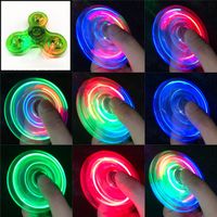Wholesale Luminous LED Fidget Spinner Hand Toy Top Spinners Glow in Dark Light EDC Figet Spiner Finger Stress Relief Toys