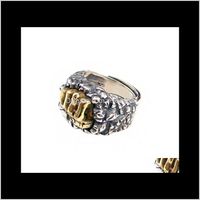 Wholesale Band Rings Drop Delivery Men Wide Mens Boys Design Sense Power Gold Fist Hip Hop Finger Sterling Sier Ring Jewelry Size Ka86X
