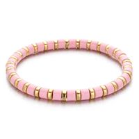 Wholesale Wholale Bohemian Rainbow Enamel Beads Stretch Bracelet Multicolored Bracelets Tile Tube Bracelets
