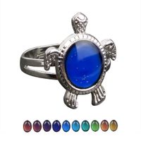 Wholesale Turtle Mood Ring Color Change Emotion Feeling Rings Temperature Control Women