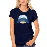 Wholesale Men s T Shirts T Shirts Skyline Badge Seattle City Mens T shirt Men Funny Casual Streetwear Hip Hop Printed Shirt