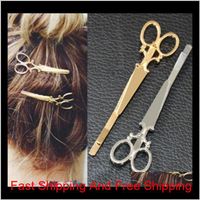 Wholesale Pins Tools Products Drop Delivery Cool Simple Head Jewelry Pin Gold Scissors Shears Clip For Hair Tiara Barrettes Accessories