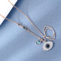 Wholesale Devil s Eye Crystal Pendant Necklace Rose Gold Element Style Fresh and Beautiful Fine Polished Jewelry Valentine s Day Gift
