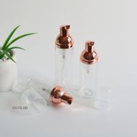 Wholesale 30ml ml ml Refillable Rose Gold Foam Pump Bottles Clear Plastic Empty Mousse Facial Cleanser Shampoo Foaming Containers