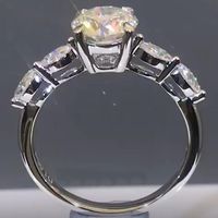 Wholesale Cluster Rings K Gold Moissanite Diamond Ring Women Elegant Round Marquise Trendy Wedding Party Engagement Anniversary