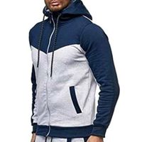 Wholesale Cofekate Patchwork Full Zip Mens Hoodies Casual Sport Male Drawstring Hooded Sweatshirt Coat Fashion Jackets For Men Men s