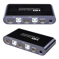 Wholesale Audio Cables Connectors KVM Switch In Out Switcher USB Hub Connect For Laptopr Dual Monitor Keyboard Mouse