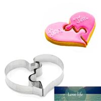Wholesale Baking Pastry Tools Heart Cookies Mold Left Right Shaped Cutter Funny Love Wedding Puzzles Romantic