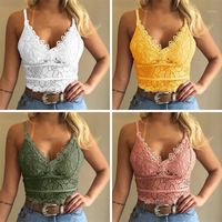 Wholesale Camisoles Tanks Women Sexy Chest Crop Tops Floral Sheer Pattern Intimates Lace Patchwork Bra Bustier Wrap Top Tube Bandeau Strap S X