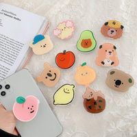 Wholesale Cell Phone Mounts Holders Cute Cartoon Universal Mobile Stand Candy Bear fruit Avocado Folding Grip Kichstand