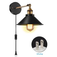 Wholesale With LED Bulb Home Decor Bedroom Landscape Wall Lamp Warehouse Outdoor Industrial Vintage Iron Garage Lighting Fixture Plug In