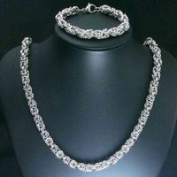 Wholesale Ahappy mm k Gold Plated Men Titanium Stainls Steel Bracelet Sets Cuban Link Chain Necklace Jewelry