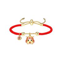 Wholesale Charm Bracelets Ethnic Style Zodiac Year Lucky Red String Tiger Bracelet Couple Girlfriends Hand Rope Gift Jewelry