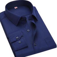 Wholesale Men s Casual Shirts XL XL XL XL XL Large Size Business Long Sleeved Shirt White Blue Black Striped Male Social Dress Plus