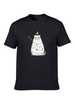 Wholesale Daze Christmas Cat Cotton T shirt Retro Fashion Casual Men s And Women s Tops Hip Hop Classic Harajuku Style T Shirts