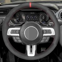 Wholesale Steering Wheel Covers Car Cover DIY Non slip Black Suede For Mustang GT