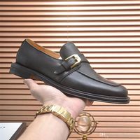 Wholesale 40 Model Fashion Mens Dress Shoes With Top Class Embossed Cow Leather Upper Buckle Decoration Formal Business Male Wedding Driving Shoes siz