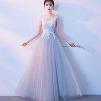 Wholesale Luxury Party Evening Dress Winter Long Grey Bridmaid Sisters Wedding Slim Evening Dr