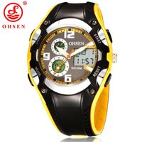 Wholesale Fashion OHSEN Brand Digital Sports Watches Children Boys Waterproof Black Rubber Band Wristwatch Military Watch For Gif Wristwatches