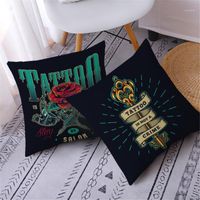 Wholesale Cushion Decorative Pillow Black Decorative Cases Red Flower Throw Pillows Pillowcases For Living Room Bedroom Sofa Chair Cushion Cover Home